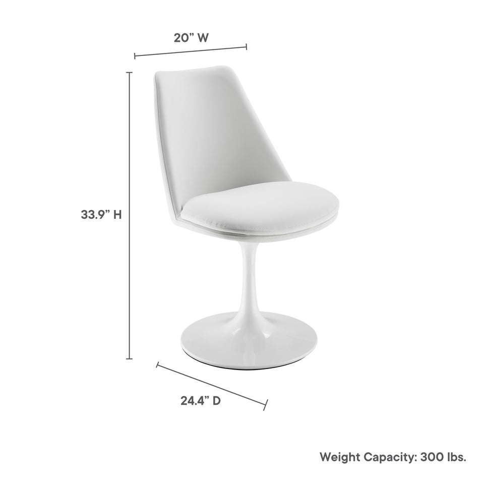 Lippa Swivel Dining Vegan Leather Side Chair by Modway