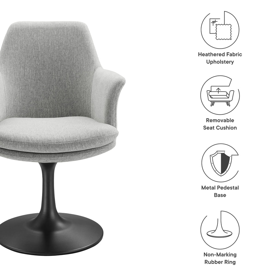 Lippa Swivel Dining Upholstered Armchair by Modway