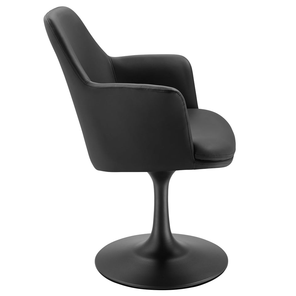 Lippa Swivel Dining Vegan Leather Armchair by Modway
