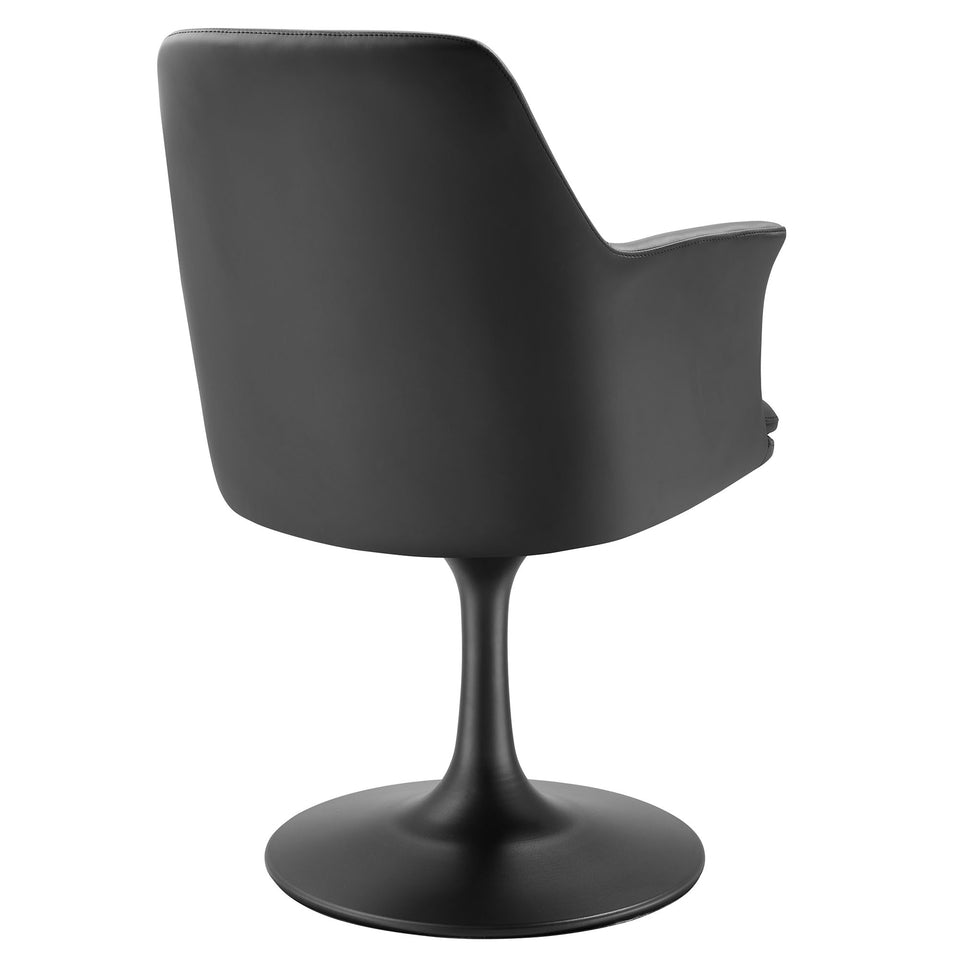 Lippa Swivel Dining Vegan Leather Armchair by Modway