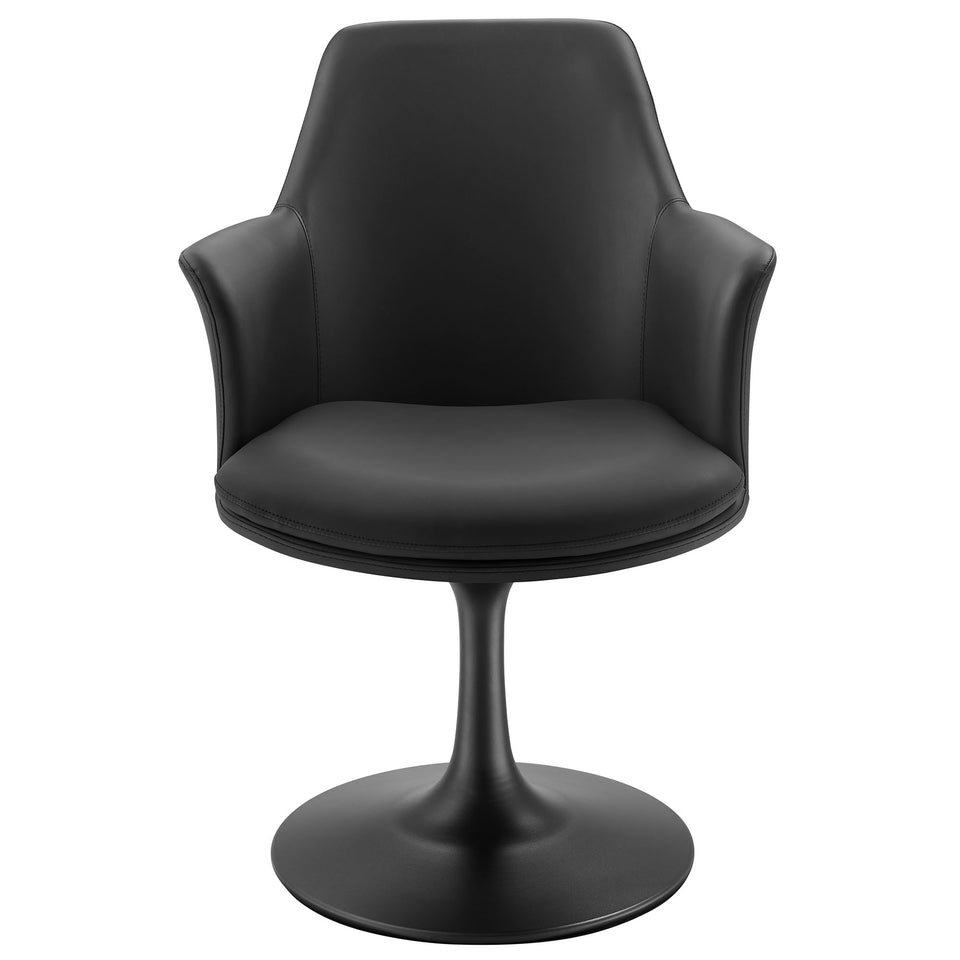 Lippa Swivel Dining Vegan Leather Armchair by Modway