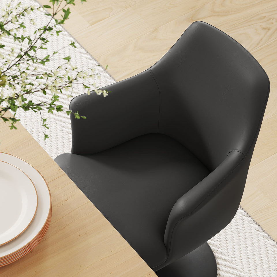 Lippa Swivel Dining Vegan Leather Armchair by Modway