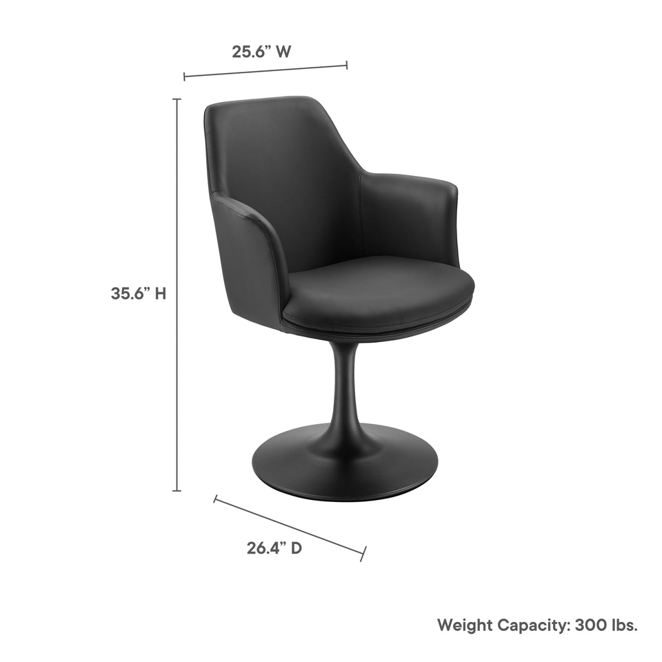 Lippa Swivel Dining Vegan Leather Armchair by Modway