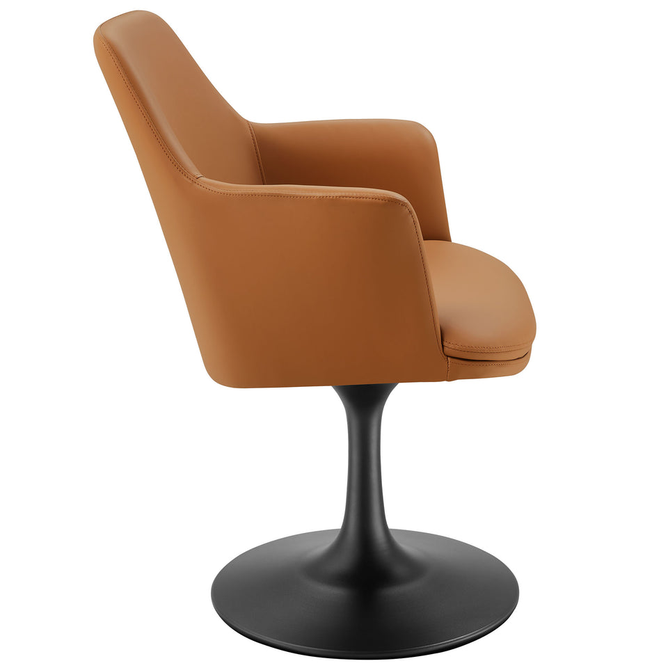 Lippa Swivel Dining Vegan Leather Armchair by Modway