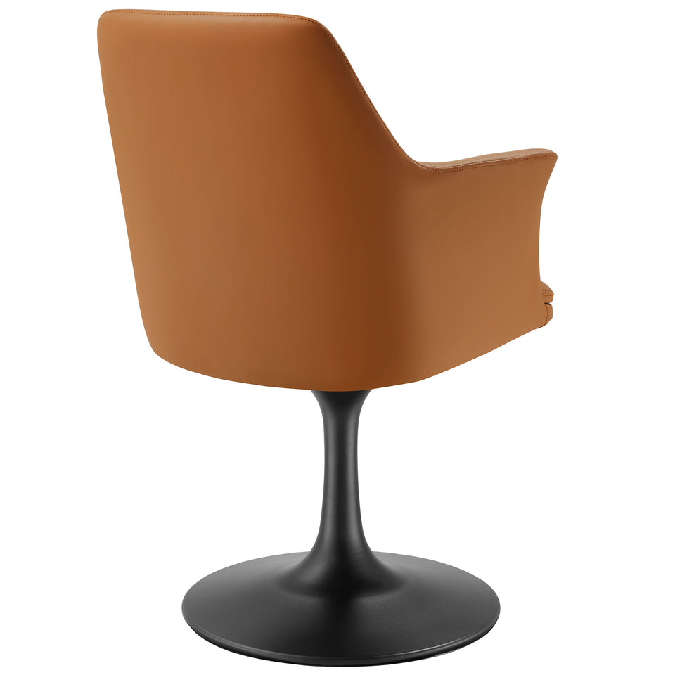 Lippa Swivel Dining Vegan Leather Armchair by Modway
