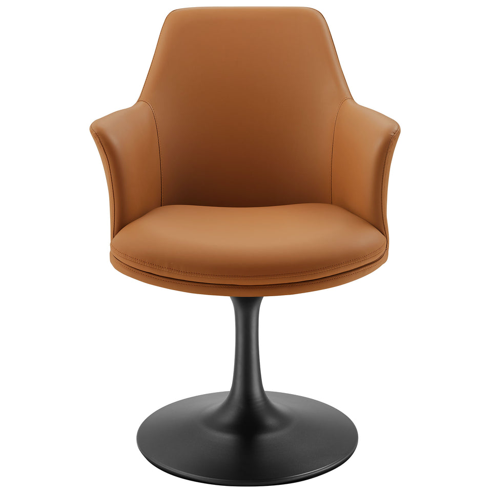 Lippa Swivel Dining Vegan Leather Armchair by Modway