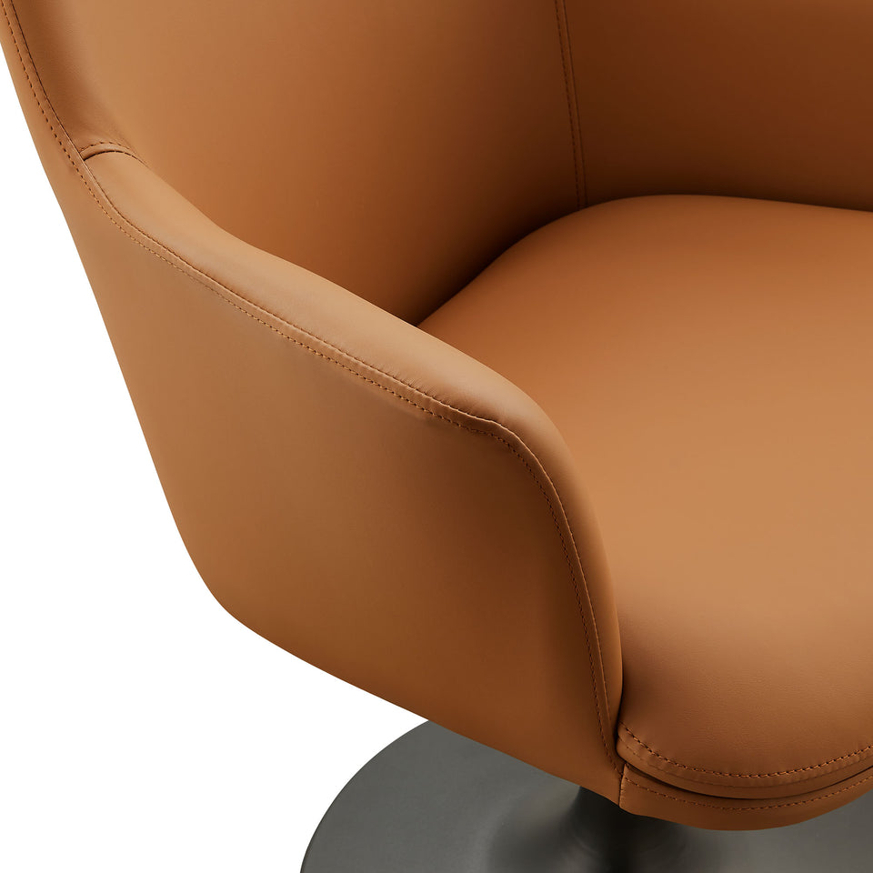 Lippa Swivel Dining Vegan Leather Armchair by Modway