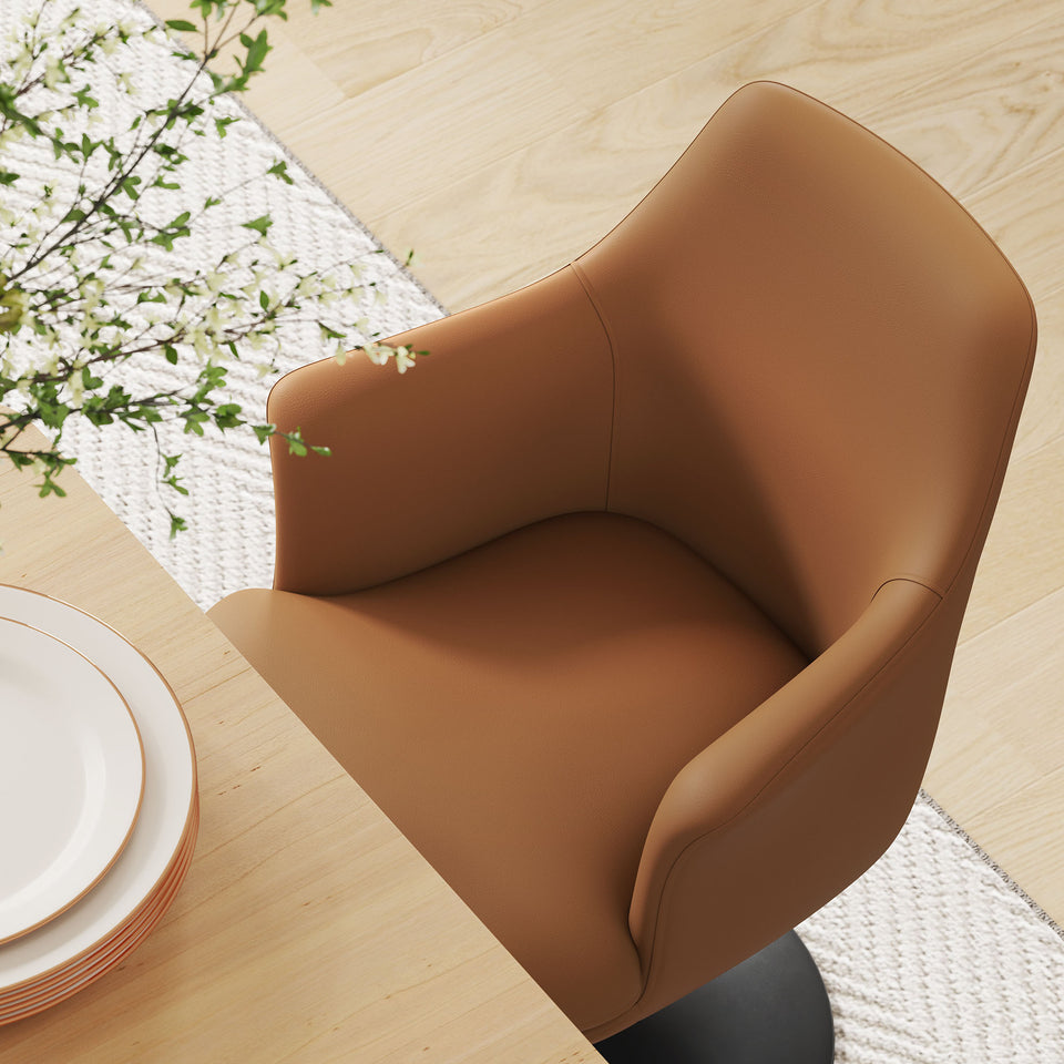 Lippa Swivel Dining Vegan Leather Armchair by Modway