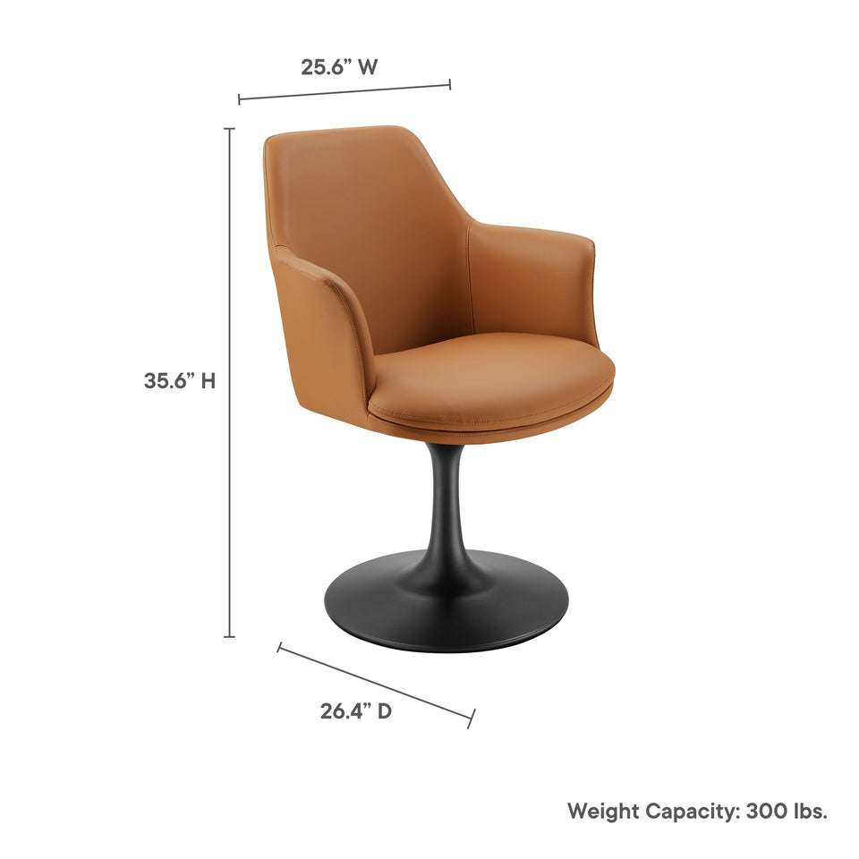 Lippa Swivel Dining Vegan Leather Armchair by Modway