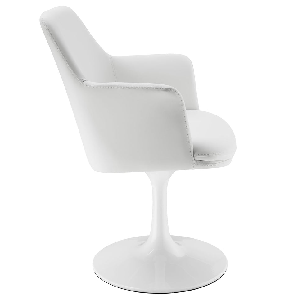 Lippa Swivel Dining Vegan Leather Armchair by Modway
