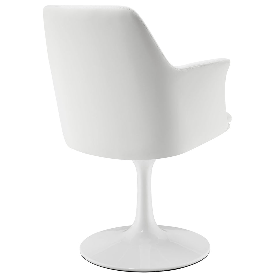 Lippa Swivel Dining Vegan Leather Armchair by Modway