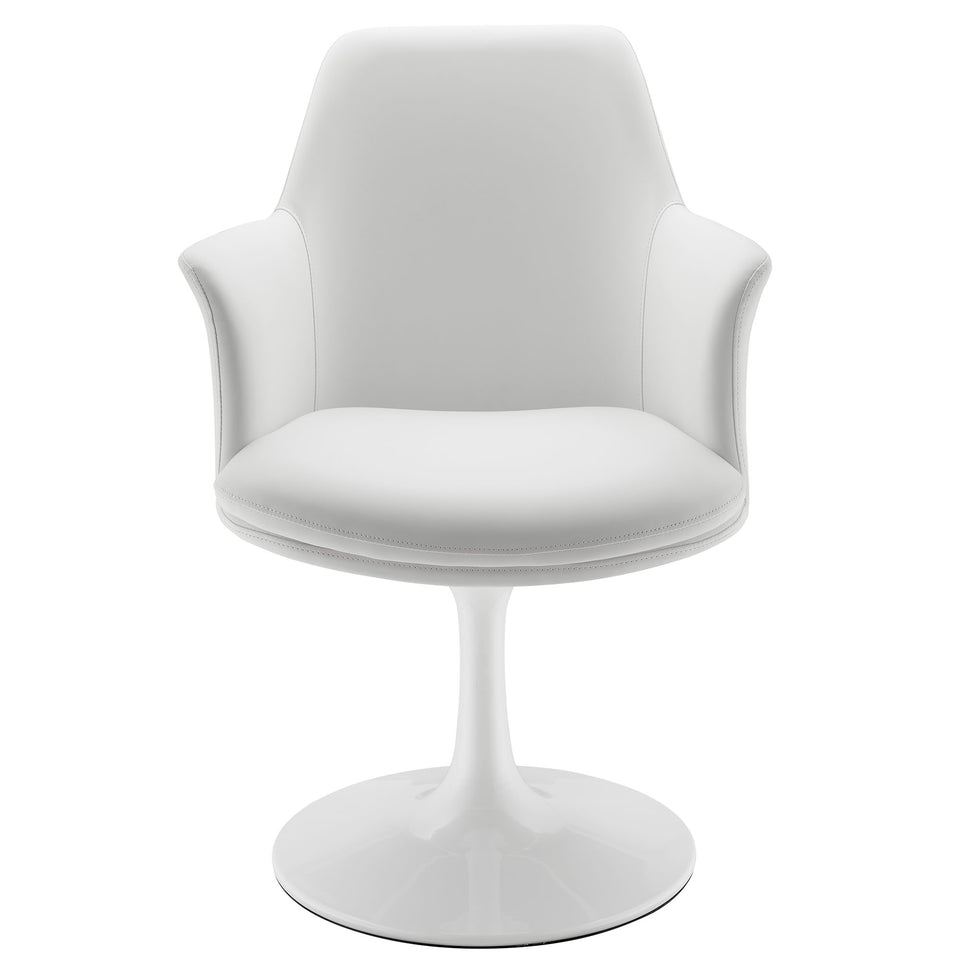 Lippa Swivel Dining Vegan Leather Armchair by Modway