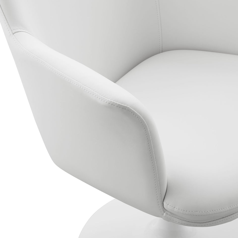 Lippa Swivel Dining Vegan Leather Armchair by Modway