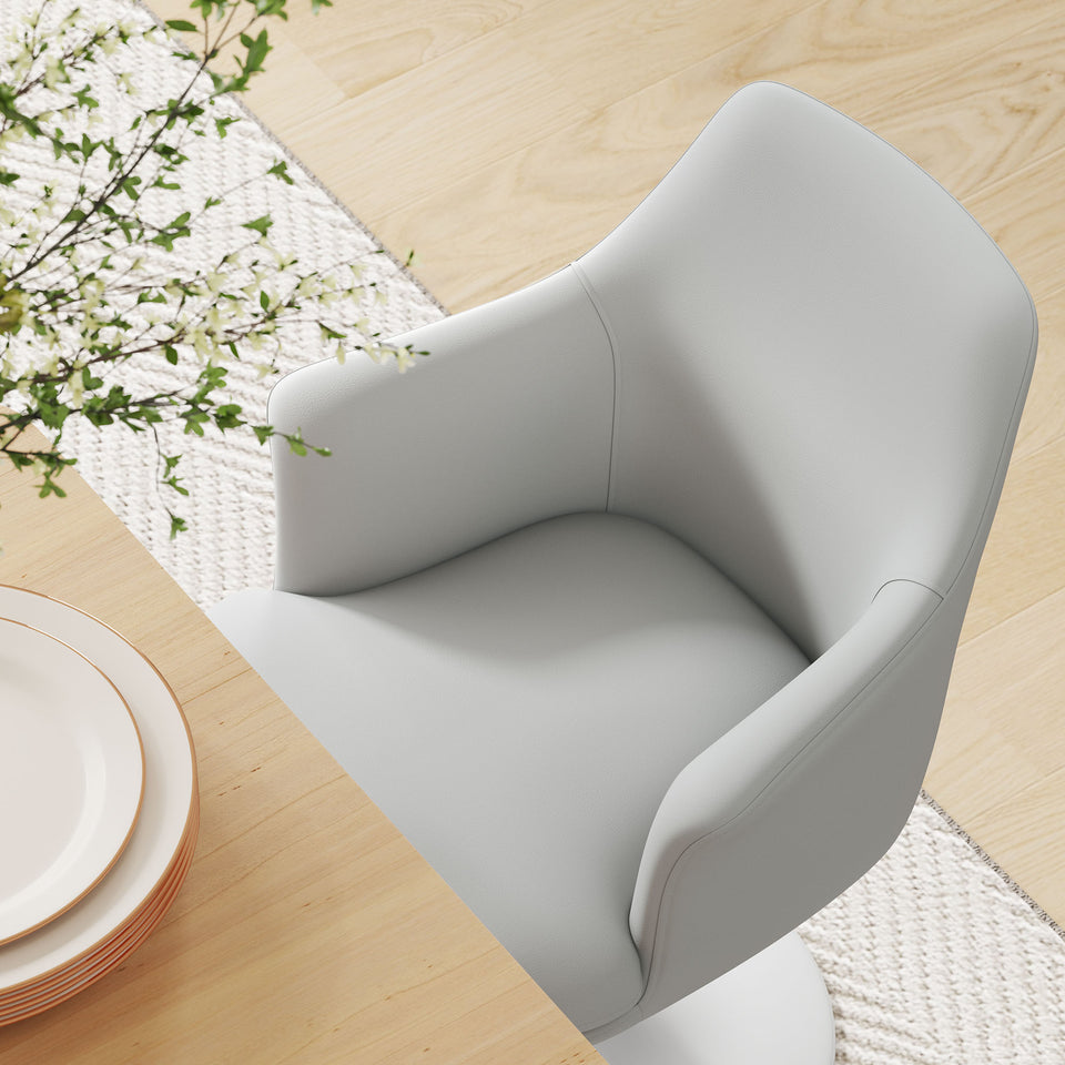 Lippa Swivel Dining Vegan Leather Armchair by Modway
