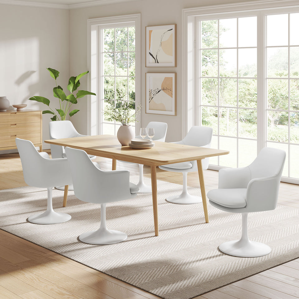 Lippa Swivel Dining Vegan Leather Armchair by Modway