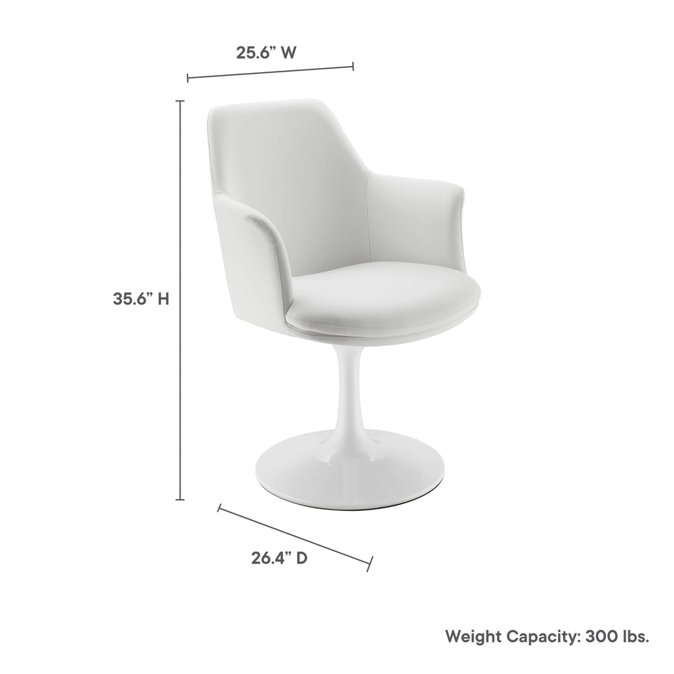 Lippa Swivel Dining Vegan Leather Armchair by Modway