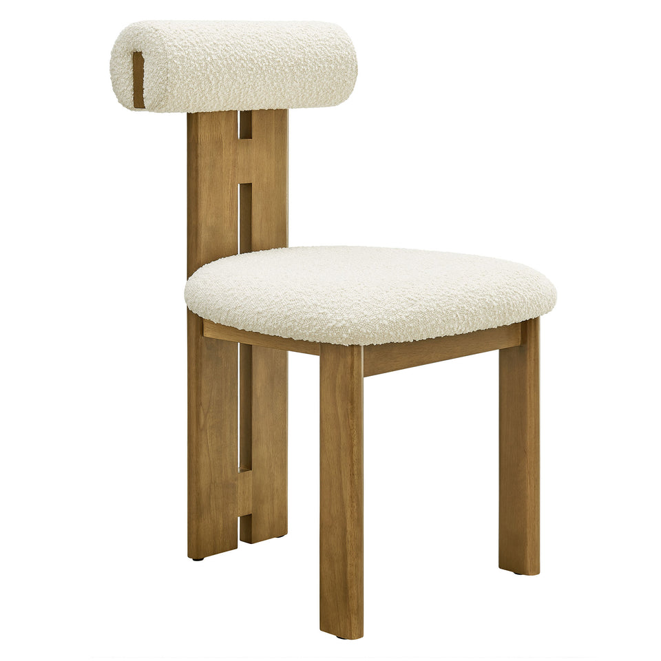 Torian Boucle Fabric Dining Chair Set of 2 by Modway