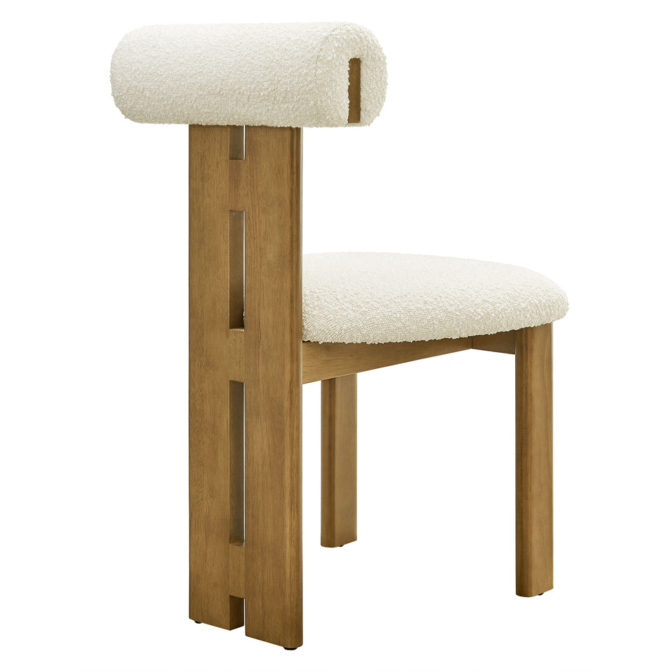 Torian Boucle Fabric Dining Chair Set of 2 by Modway