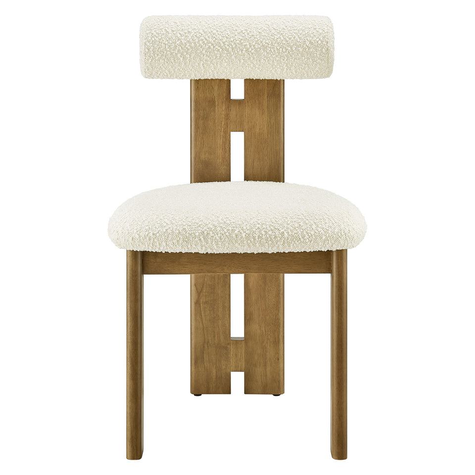 Torian Boucle Fabric Dining Chair Set of 2 by Modway