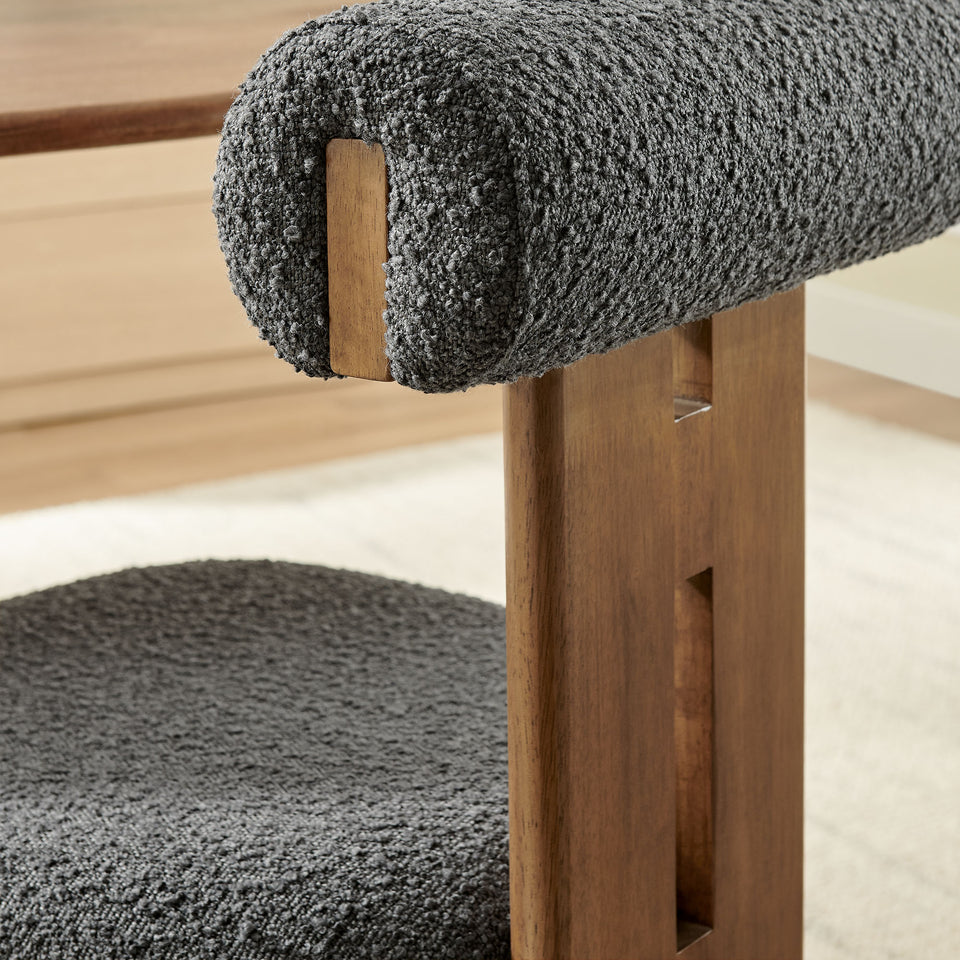 Torian Boucle Fabric Dining Chair Set of 2 by Modway
