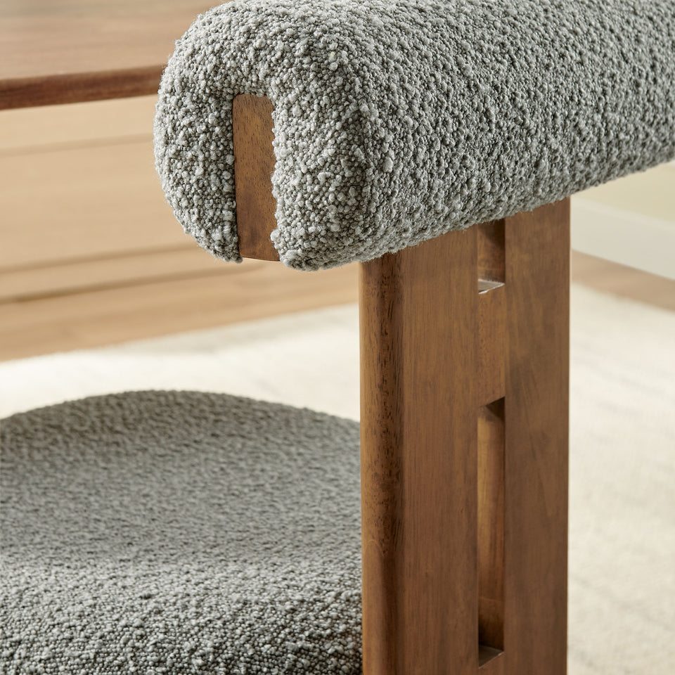 Torian Boucle Fabric Dining Chair Set of 2 by Modway