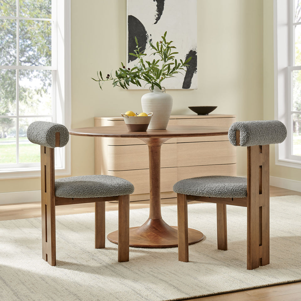 Torian Boucle Fabric Dining Chair Set of 2 by Modway