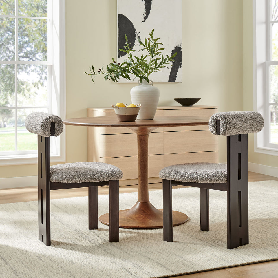 Torian Boucle Fabric Dining Chair Set of 2 by Modway