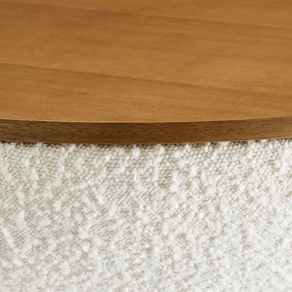 Tridome Round Boucle Upholstered Storage Coffee Table by Modway