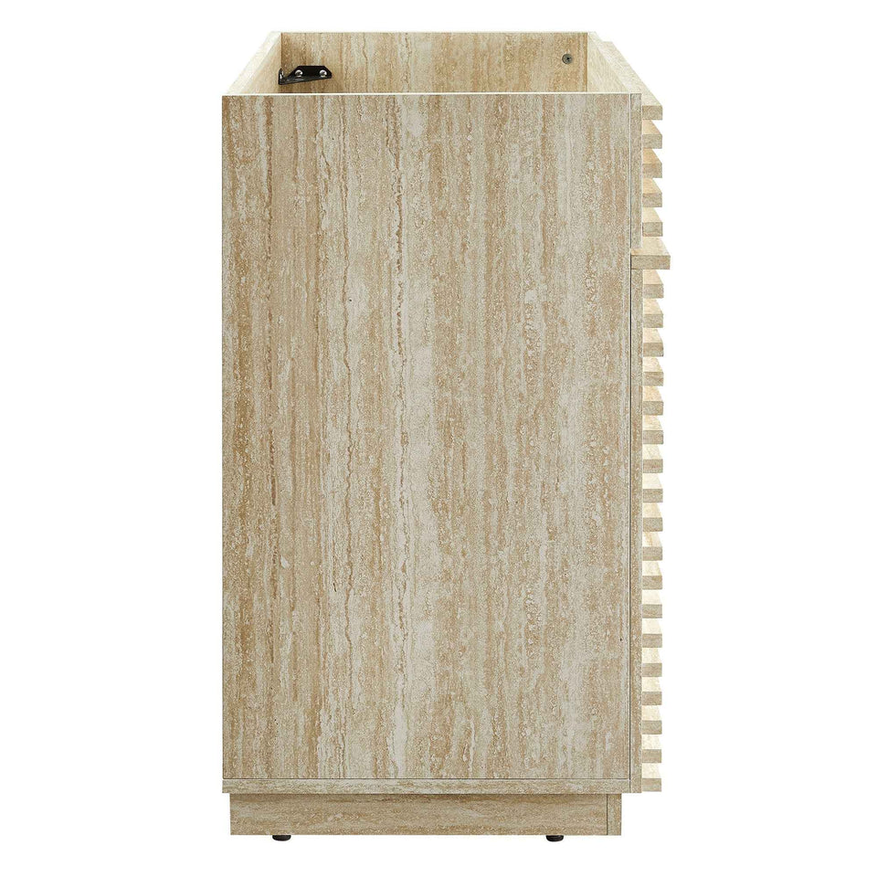 Render 30" Faux Travertine Bathroom Vanity Cabinet (Sink Not Included)