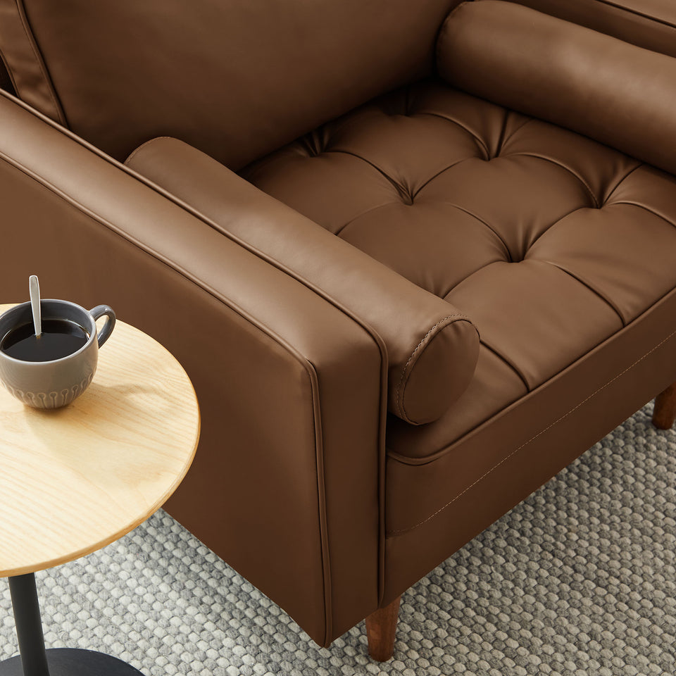 Valour Tufted Vegan Leather Accent Armchair by Modway