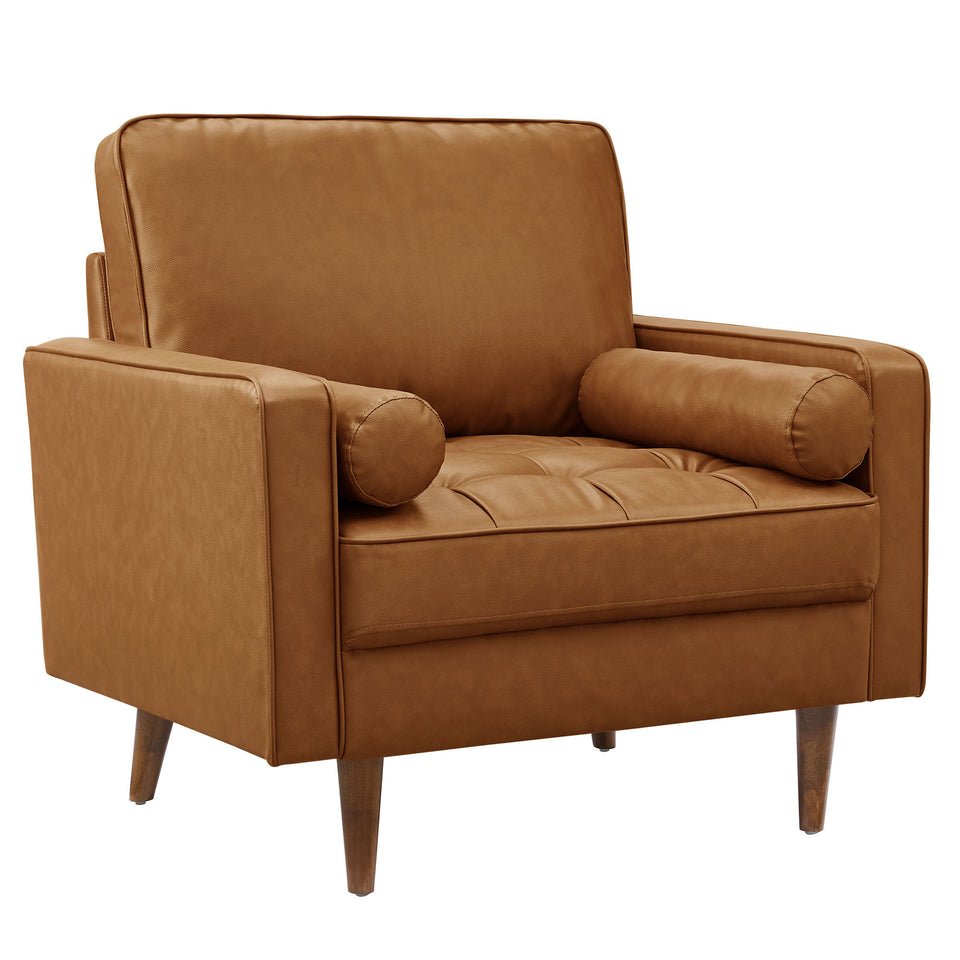 Valour Tufted Vegan Leather Accent Armchair by Modway