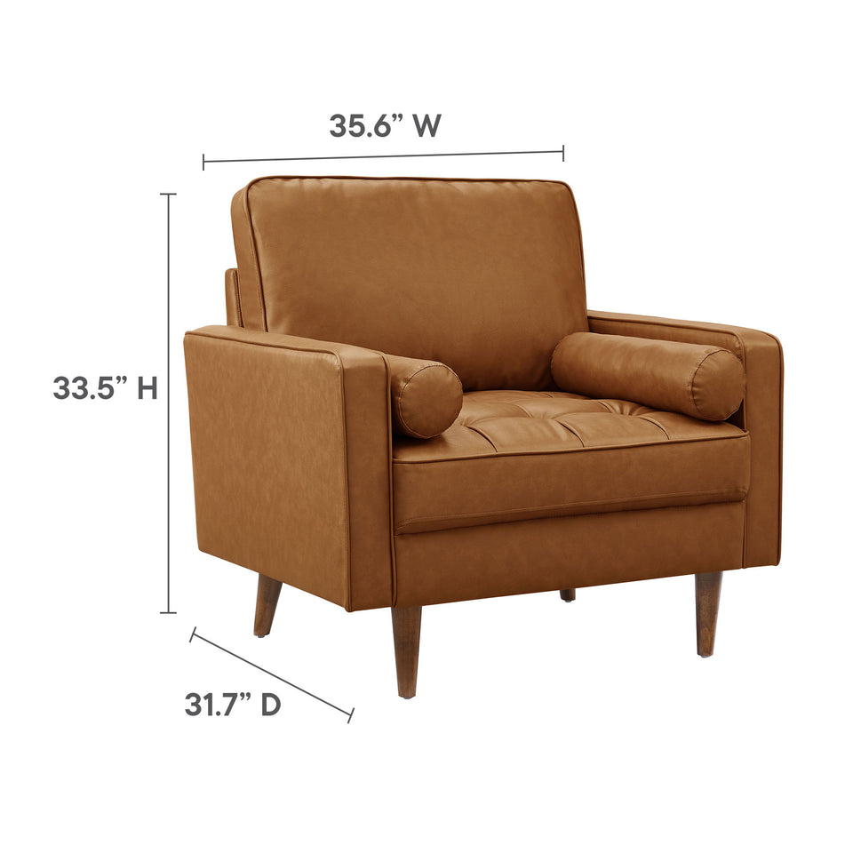Valour Tufted Vegan Leather Accent Armchair by Modway