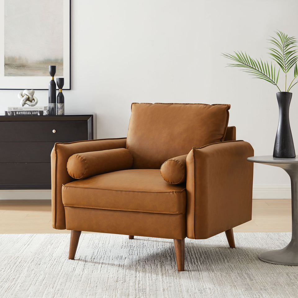 Revive Upholstered Vegan Leather Accent Armchair by Modway