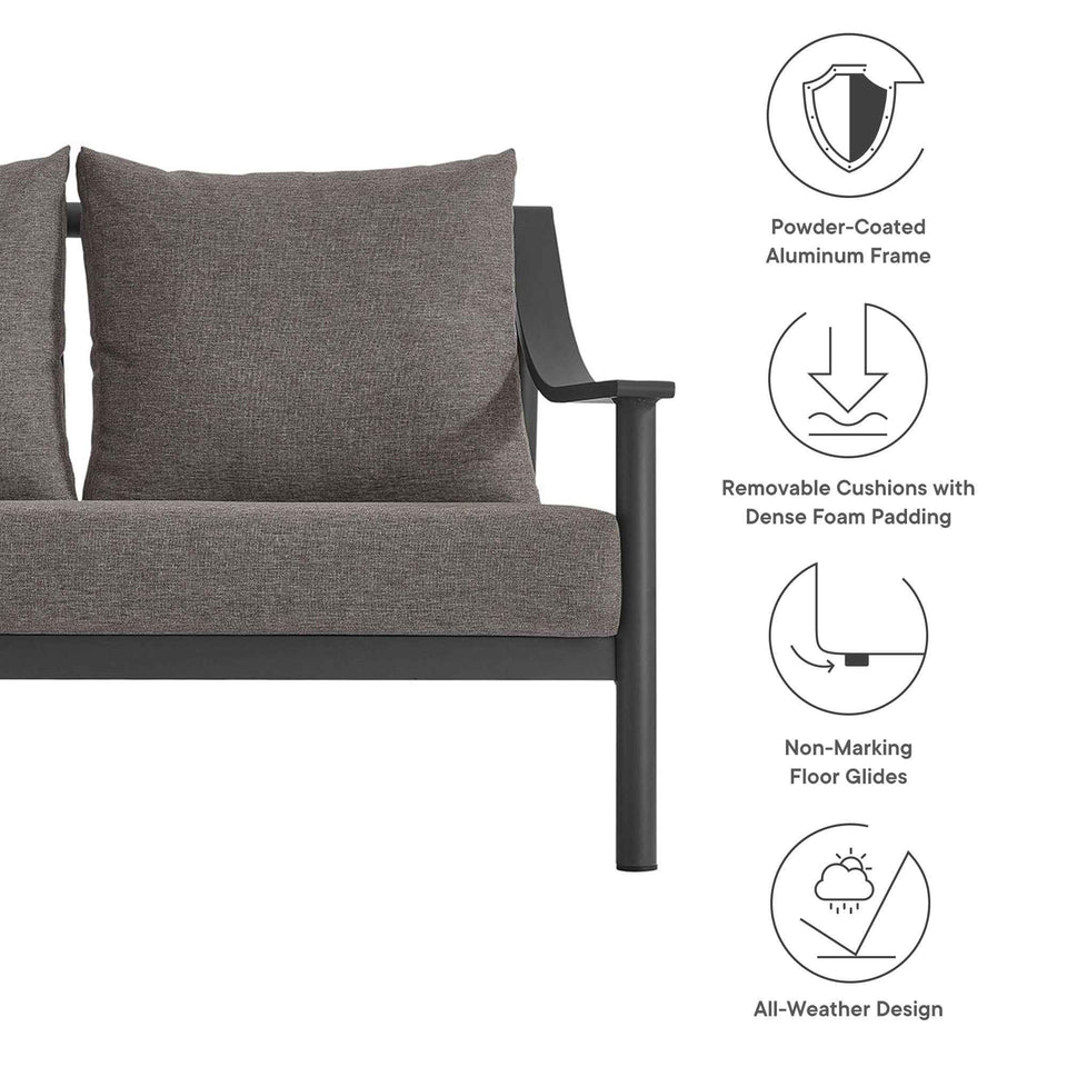 Terrace Outdoor Patio Aluminum Sofa by Modway