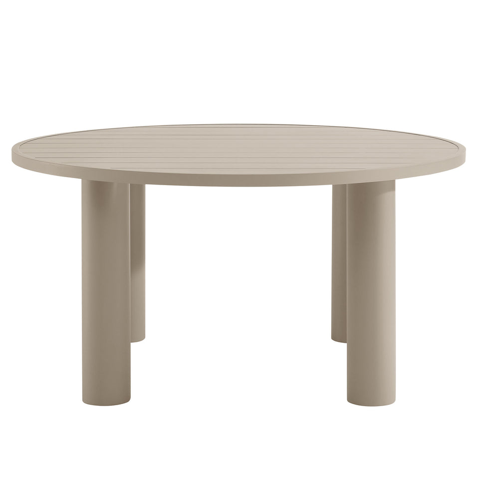 Nautica 5-Piece Round Outdoor Patio Aluminum Dining Table and Chairs Set by Modway