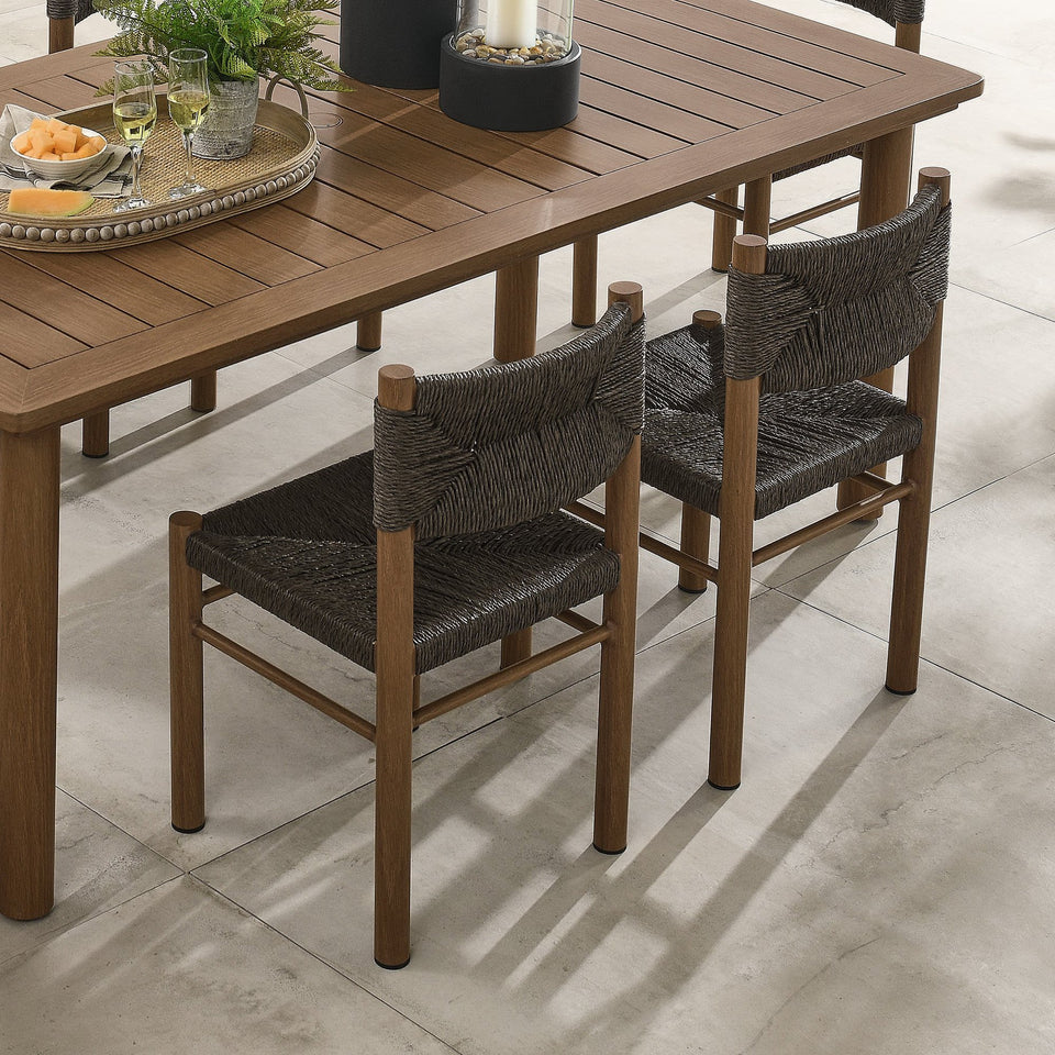 Parkland Outdoor Patio Rattan and Aluminum Dining Side Chairs Set of 2 by Modway