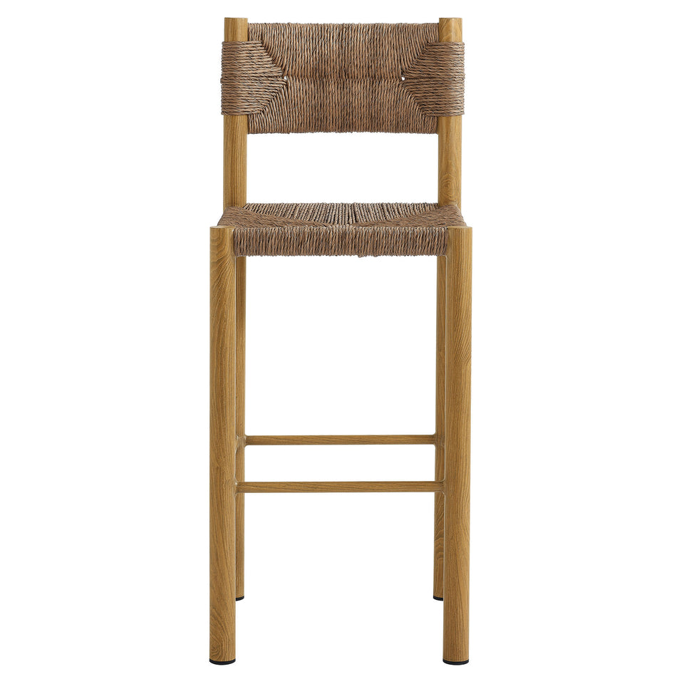 Parkland Outdoor Patio Rattan and Aluminum Bar Stools Set of 2 by Modway