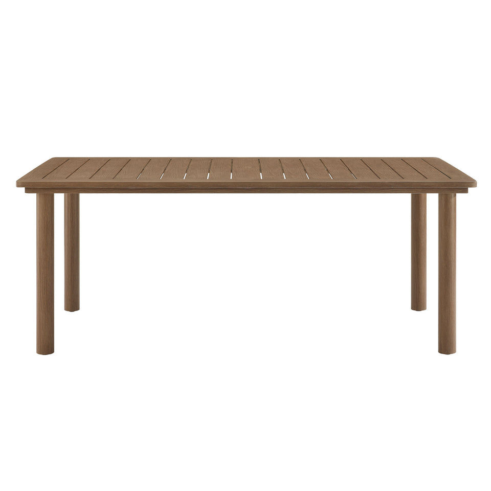 Parkland 7-Piece Rectangular Outdoor Patio Rattan and Aluminum Dining Table and Chairs Set by Modway