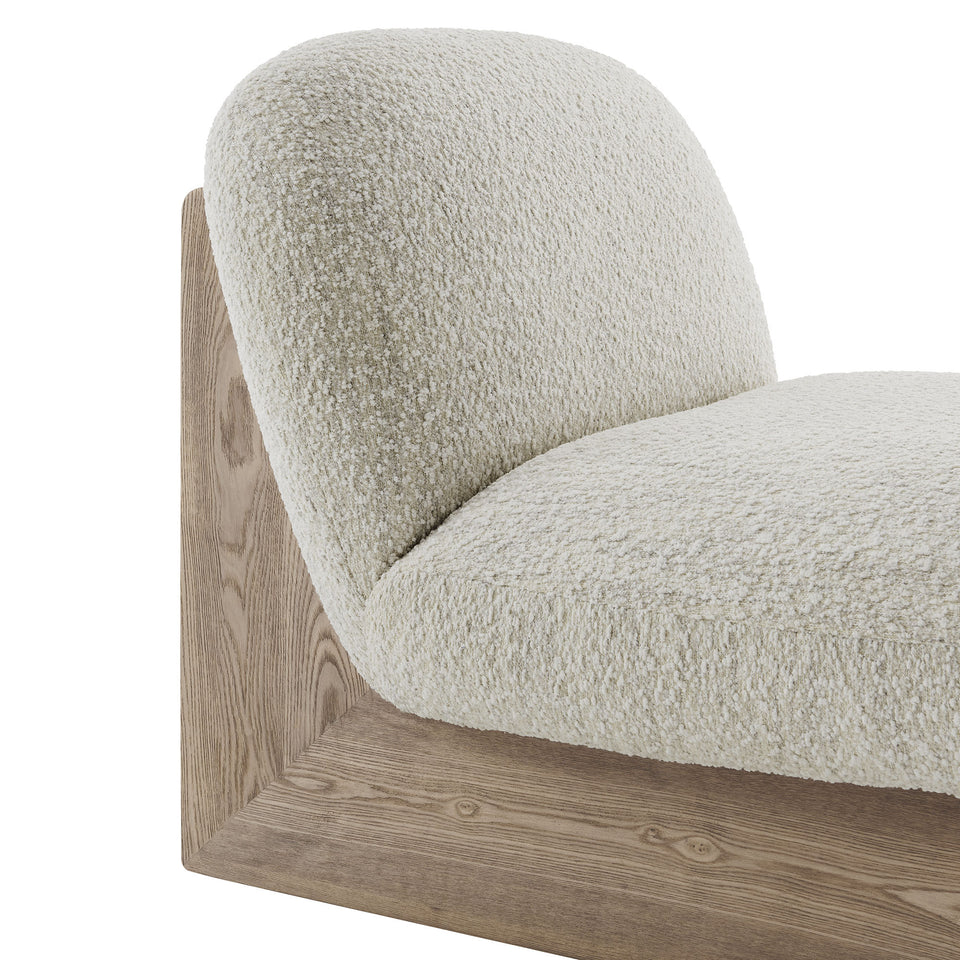 Loyal Boucle Fabric Accent Chair and Ottoman Set by Modway