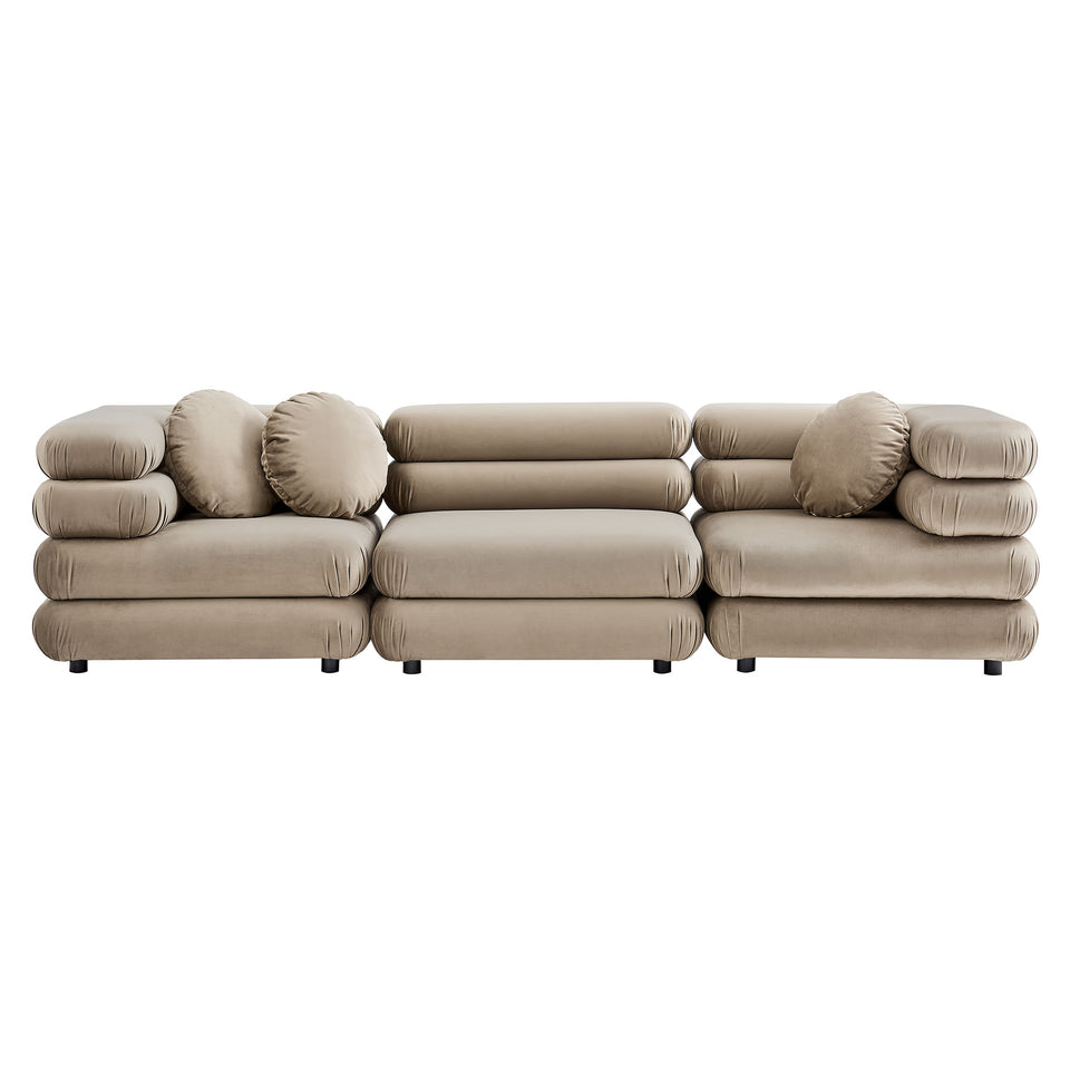 Jubilee 3-Piece Modular Performance Velvet Sectional Sofa by Modway