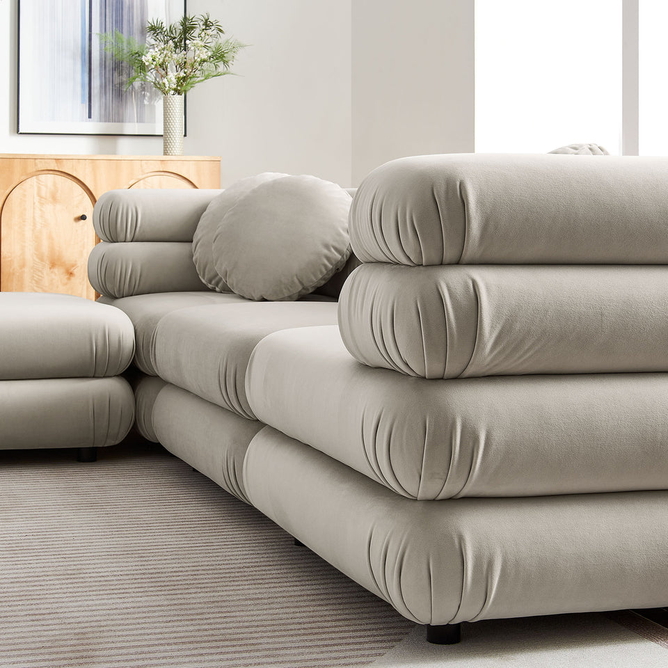 Jubilee 4-Piece Modular Performance Velvet Sectional Sofa by Modway