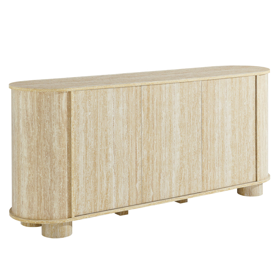 Overture 63" Oval Faux Travertine Sideboard by Modway