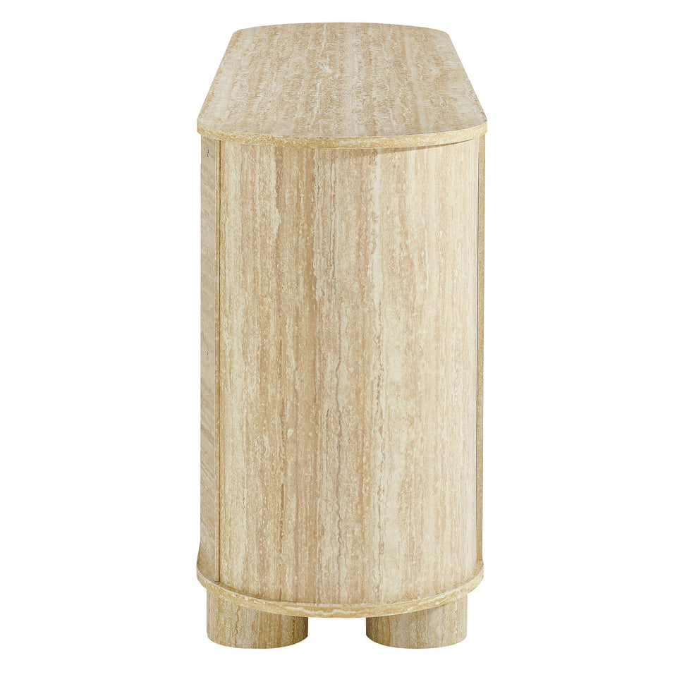 Overture 63" Oval Faux Travertine Sideboard by Modway