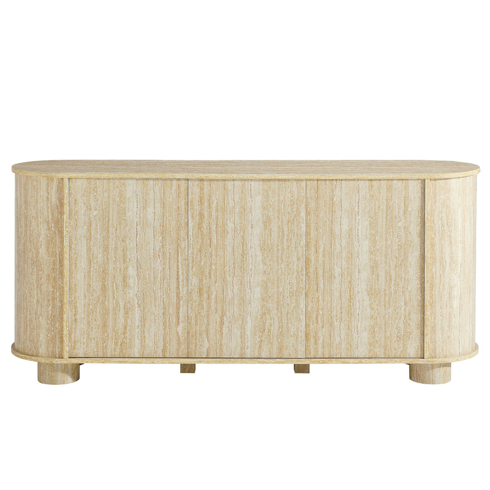 Overture 63" Oval Faux Travertine Sideboard by Modway