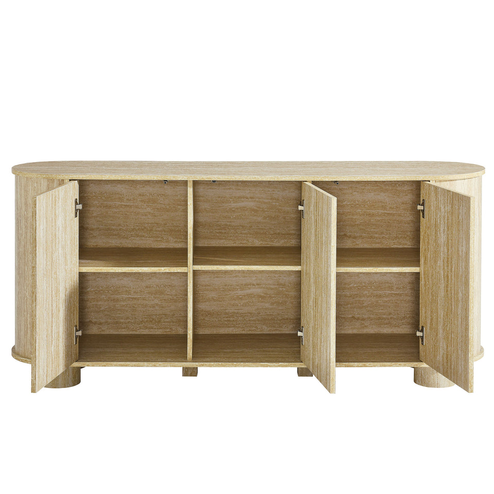 Overture 63" Oval Faux Travertine Sideboard by Modway