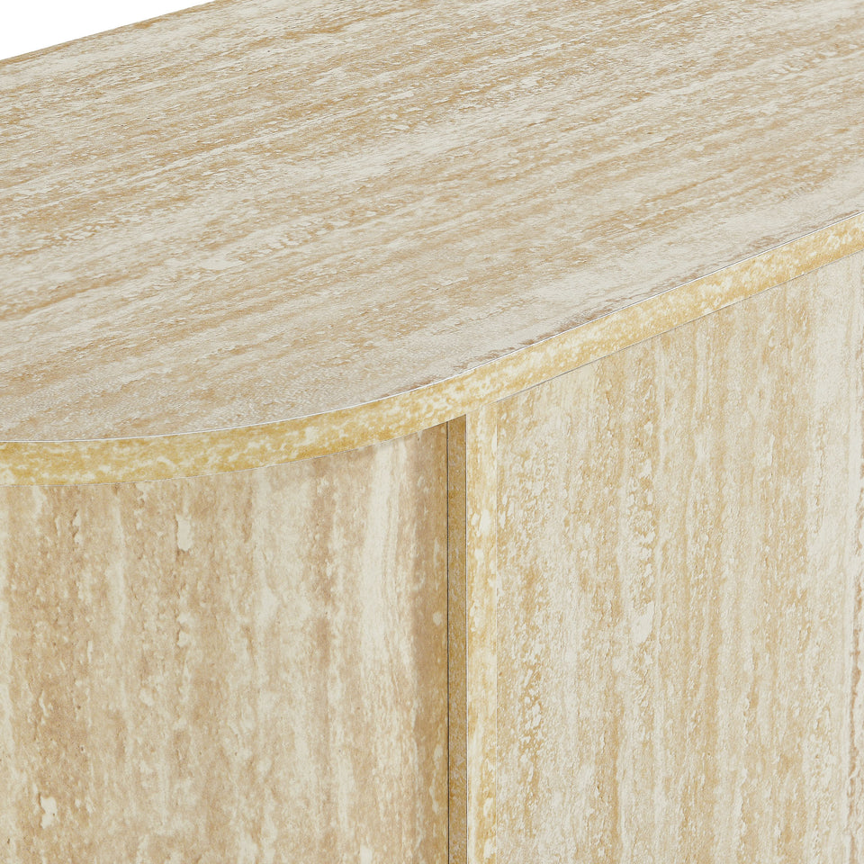 Overture 63" Oval Faux Travertine Sideboard by Modway