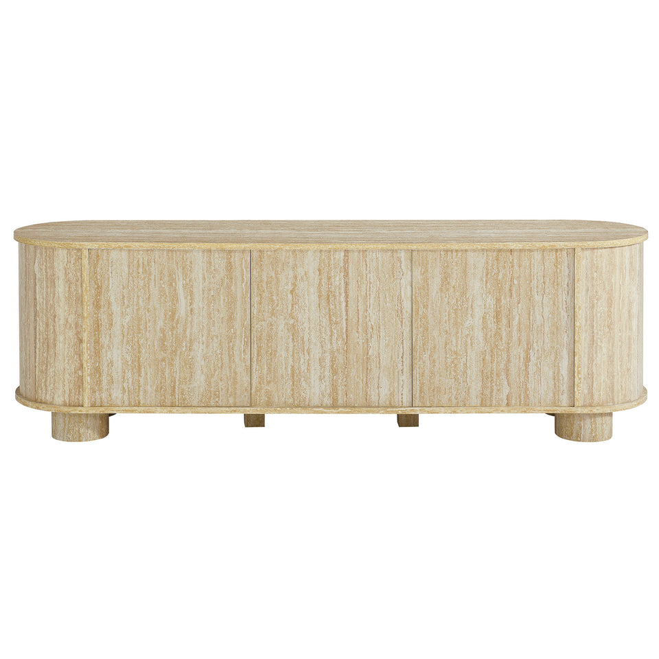 Overture 63" Oval Faux Travertine TV Stand by Modway