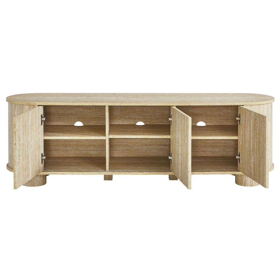 Overture 63" Oval Faux Travertine TV Stand by Modway