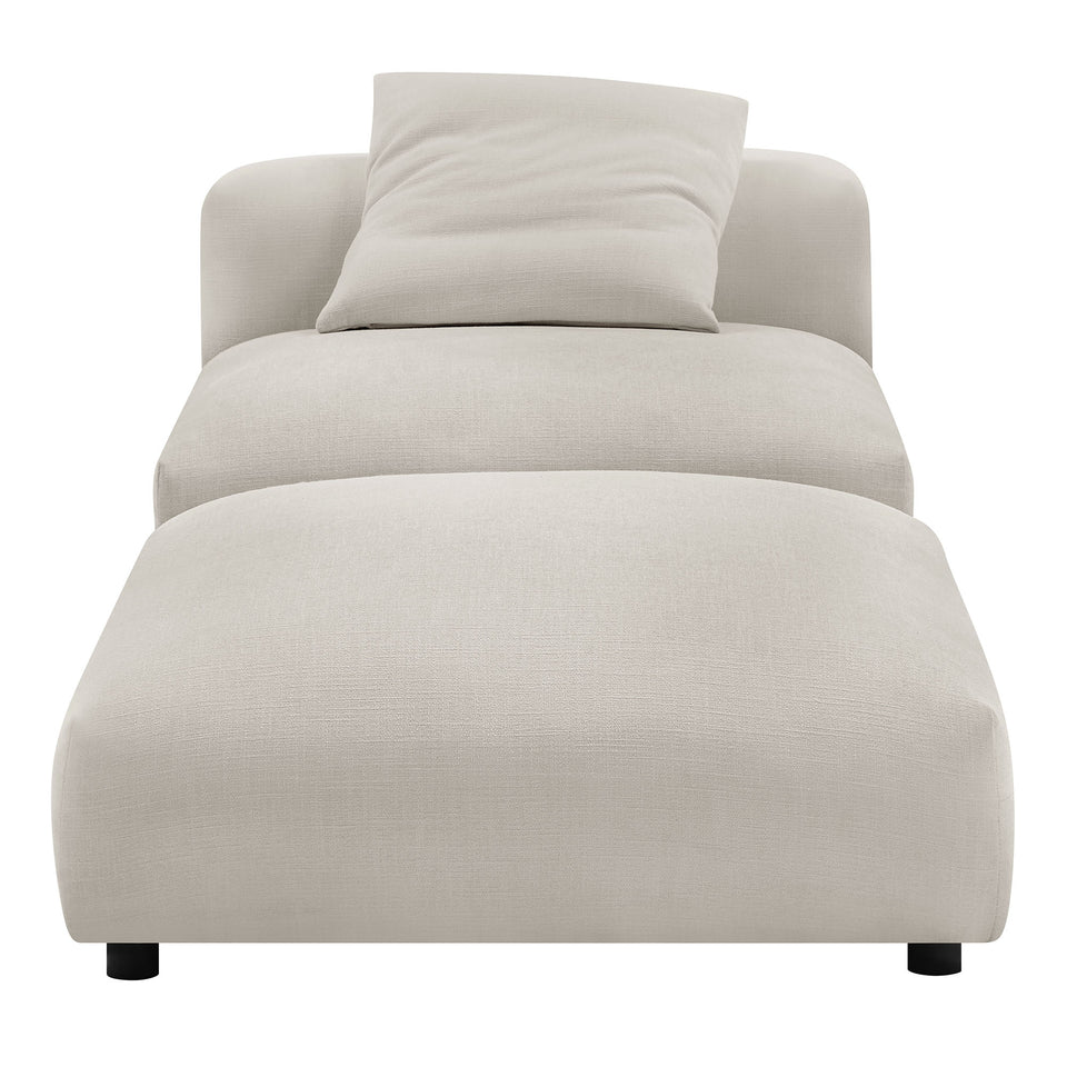 Solace Modular Upholstered Fabric Armless Chair and Ottoman Set by Modway