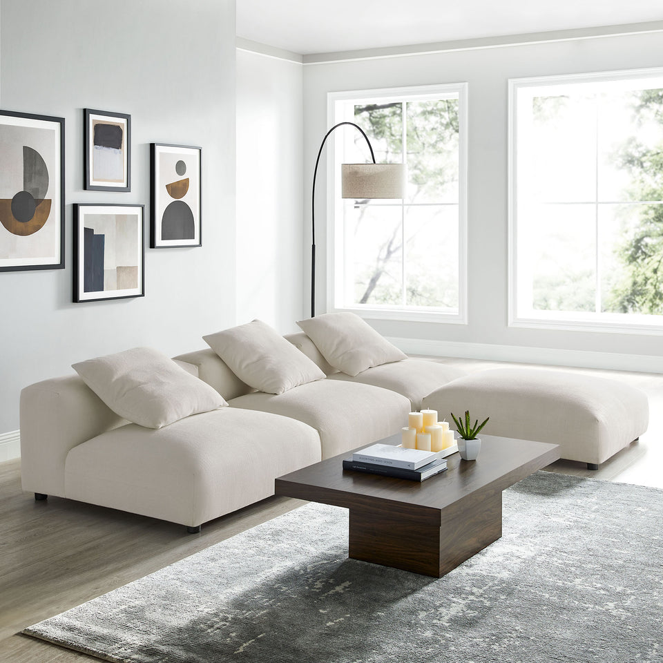 Solace 4-Piece Modular Upholstered Fabric Sectional Sofa by Modway